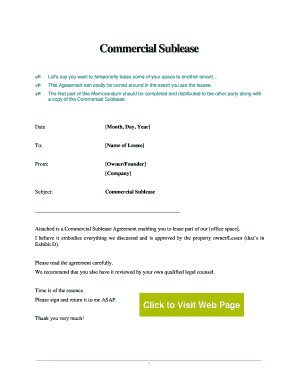 Commercial Sublease Agreement - Jian