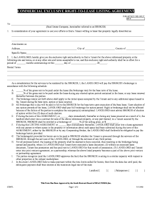 Commercial Exclusive Right-to-Lease Listing Agreement