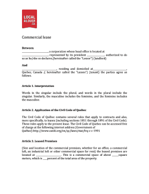 Commercial Lease Agreement Quebec