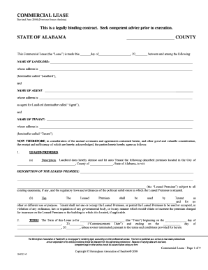 Commercial Lease Agreement Alabama