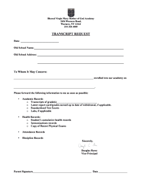 Transcript Request Form