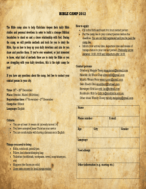 Fillable Online nccc The Bible camp aims to help Christians deepen ...