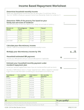 Income Based Repayment (IBR) Application
