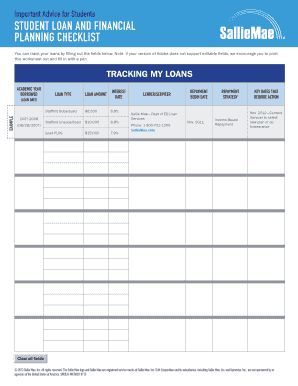Student Loan and Financial Planning Checklist