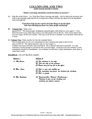 Step Four Resentment Inventory