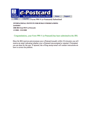 IRS Form 990-N e-Postcard Submission