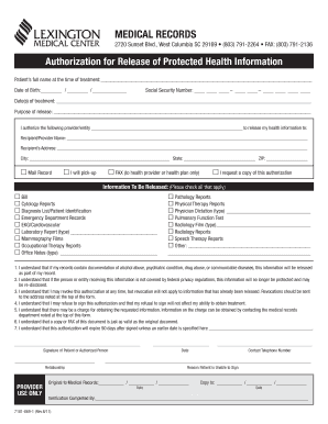 Medical Records Release Authorization Form 90 kb