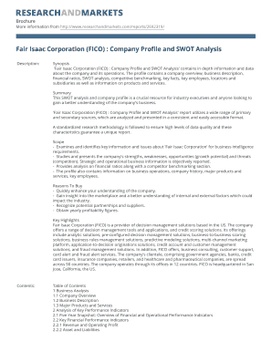 Fair Isaac Corporation (FICO) : Company Profile and SWOT Analysis