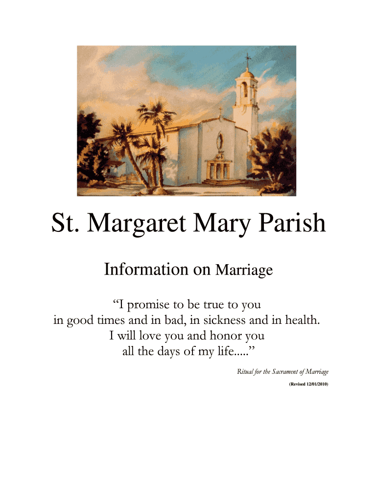 Fillable Online stmargaretmaryparishchino BMarriageb Information Packet