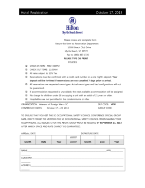 Hotel Registration Form