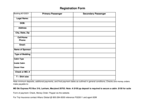MD Ski Express Registration Form