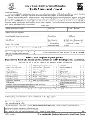 Connecticut Health Assessment Record