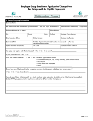 Employer Group Enrollment Application/Change Form