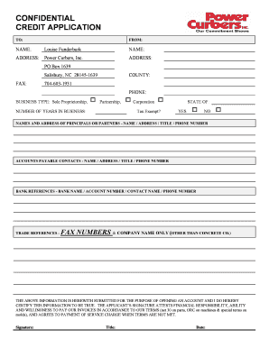 Confidential Credit Application