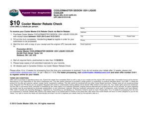 Cooler Master Rebate Form