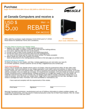 Eagle Tech Mail-in Rebate Form