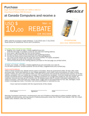 Eagle Tech Rebate Form