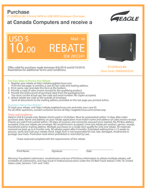Eagle Tech Mail-in Rebate Form