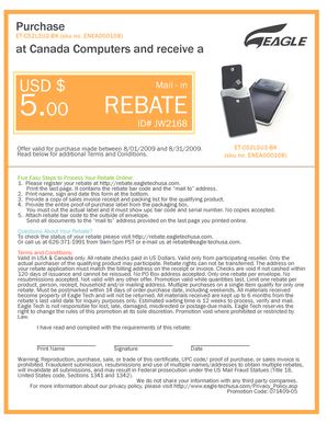 Eagle Tech Mail-in Rebate Form