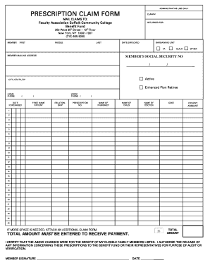 Prescription Drug Claim Form