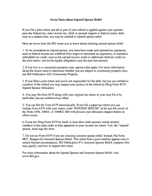 Injured Spouse Relief Form 8379