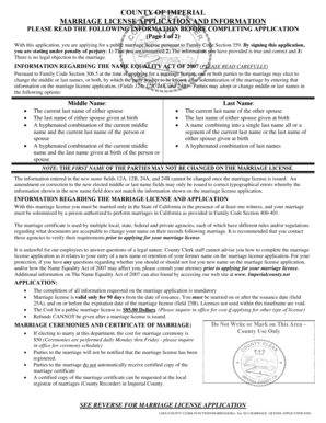 California Marriage License Application