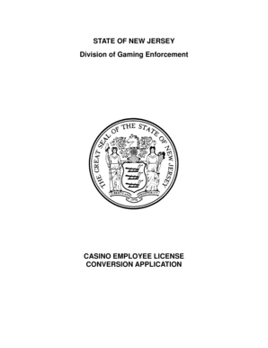 New Jersey Casino Employee License Conversion Application