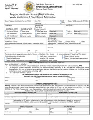 New Mexico Substitute W-9 Form