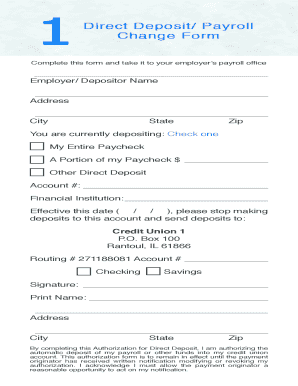 Direct Deposit Authorization Form