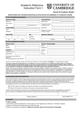 Academic Reference Instruction Form