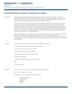 Stereochemistry at a Glance Book Order Form