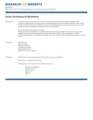 Fax Order Form for Research and Markets