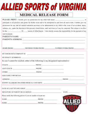 Medical Release Form