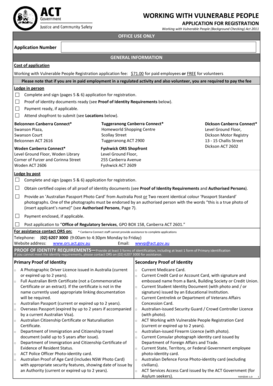 Working with Vulnerable People Registration Application