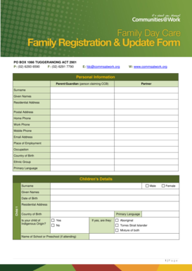 Child Care Enrollment Form