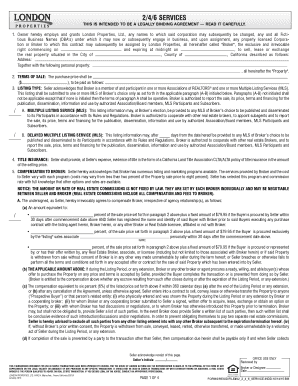 California Exclusive Right to Sell Real Estate Listing Agreement