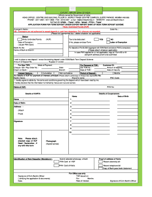 EXIM Bank Term Deposit Application Form