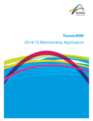 Tennis NSW 2014/15 Membership Application