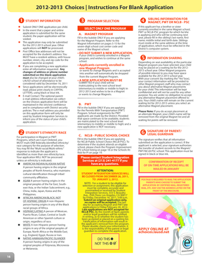 2012-2013 LAUSD Choices Application Form