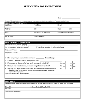 Application for Employment