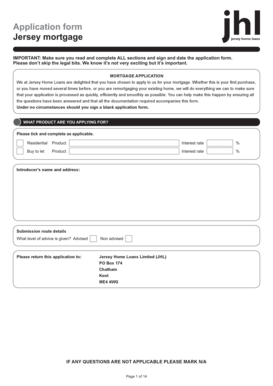 Jersey Mortgage Application Form