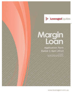 Leveraged Equities Margin Loan Application Form