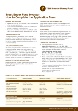YBR Smarter Money Fund Application Form