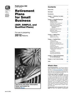 IRS Publication 560 Retirement Plans for Small Business
