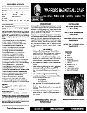 Warriors Basketball Camp Application