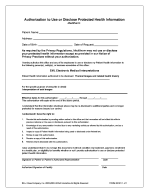 Authorization to Use or Disclose Protected Health Information