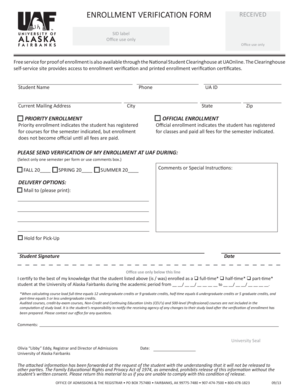 Enrollment Verification Form