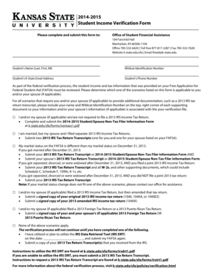 Student Income Verification Form