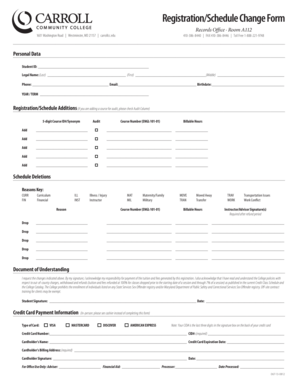 Registration Schedule Change Form