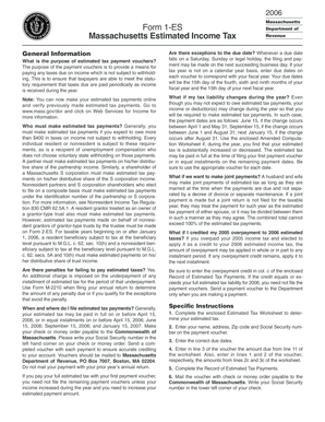 Massachusetts Estimated Income Tax Payment Vouchers